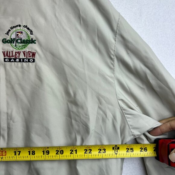 Vintage Dunbrooke Valley View Casino Golf Pullover XL Tan Windbreaker Dad Core - Picture 6 of 13